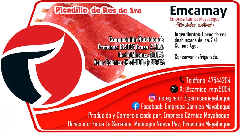 Picadillo de Carne de Res de 1era (Formato. 460 G a 1 KG)