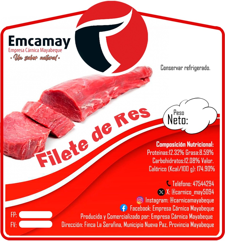 Filete de Res (Formato. 460 G a 1 KG)